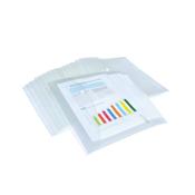 Rapesco Eco Recycled Popper Wallet A4+ Clear (Pack of 20) 1496 image