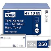 Tork Xpress Universal H2 Blue Z-Fold Paper Towel (Pack of 12) image
