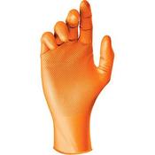 Grippaz Hot Orange Nitrile Chemical-Resistant Gloves 7 (Pack of 50)