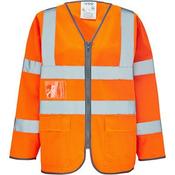 Arco Ultra Orange Long-Sleeve Zip-Up Hi-Vis Vest L