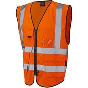 Leo Lynton Orange Zip-Up Hi-Vis Vest 5XL