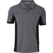 Trojan Contrast Grey/Black Wicking Polo Shirt XL