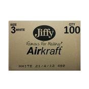 Jiffy AirKraft Size 3 Bubble Lined Mailer White Pack of 100 MAKC88006