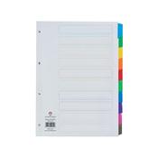 Concord Reinforced Divider 10-Part A4 Multicoloured Tabs 00801/CS8