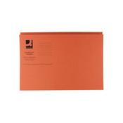 Q-Connect Square Cut Folder Mediumweight 250gsm Foolscap Orange (Pack of 100) KF01188
