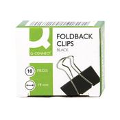 Q-Connect Foldback Clip 19mm Black (Pack of 10) KF01282