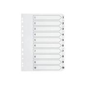 Q-Connect 1-10 Index Multi-punched Polypropylene White A4 KF01353