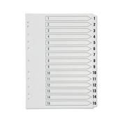Q-Connect 1-15 Index Multi-punched Polypropylene White A4 KF01355