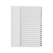 Q-Connect 1-20 Index Multi-punched Polypropylene White A4 KF01356