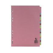 Q-Connect 20-Part Subject Divider Multi-punched A4 KF01517