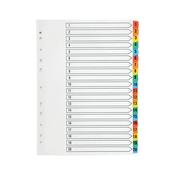 Q-Connect 1-20 Index Multi-punched Reinforced Board Multi-Colour Numbered Tabs A4 White KF01521