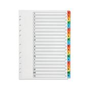 Q-Connect Index A4 Multi-Punched A-Z 20-Part Reinforced KF01523