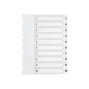 Q-Connect 1-10 Index Multi-Punched Reinforced Board Clear Tab A4 White KF01528