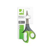 Q-Connect Premium Ergonomic Scissors 210mm Stainless Steel Blades Green/Grey Handle KF03987