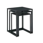 5 Star Bordo Set of 3 Nested Tables Black KF70316