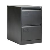 Jemini 2 Drawer Filing Cabinet Lockable 470x622x711mm Black KF72585 image