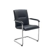 Jemini Stratus Tuscany Medium Back Visitor Chair Leather Look Black/Chrome KF72990 image