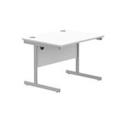 Astin Rectangular Single Upright Cantilever Desk 800x800x730mm White/Silver KF800051