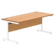 Astin Rectangular Single Upright Cantilever Desk 1800x800x730mm Beech/White KF800066 image