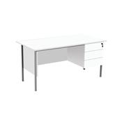 5 Star Modara Desk 3 Drw Fixed Pedestal 1500x730mm White KF800071 image