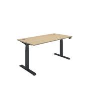 Polaris DM Sit/Stand Height Adjustable Desk 1600x800 Oak/Blk KF800128 image