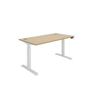 Polaris DM Sit/Stand Height Adjustable Desk 1600x800 Oak/Wht KF800130 image