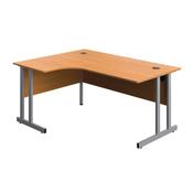 5 Star Modara TU LH Radial Desk 1600x1200x730mm Beech/Silver KF800231