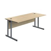 5 Star Modara Twin Upright Desk 1800x800x730mm Oak/Silver KF800255