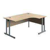 5 Star Modara TU RH Radial Desk 1600x1200x730mm Oak/Silver KF800257
