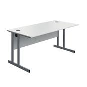 5 Star Modara Twin Upright Desk 1600x800x730mm White/Silver KF800275