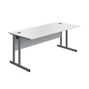 5 Star Modara Twin Upright Desk 1800x800x730mm White/Silver KF800276