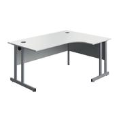 5 Star Modara TU RH Radial Desk 1600x1200x730mm White/Silver KF800278