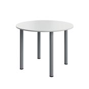 5 Star Modara Round Pole Leg Meeting Table 1000x730mm White KF800279