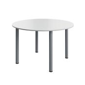 5 Star Modara Round Pole Leg Meeting Table 1200x730mm White KF800280