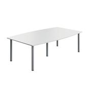 5 Star Modara Barrel Shaped Boardroom Table 2400x730mm White KF800286 image