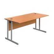 5 Star Modara Twin Upright Desk 1600x800x730mm Beech/White KF800299