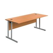 5 Star Modara Twin Upright Desk 1800x800x730mm Beech/White KF800301