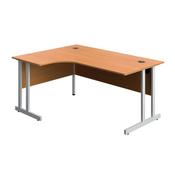 5 Star Modara TU LH Radial Desk 1600x1200x730mm Beech/White KF800302