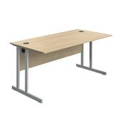 5 Star Modara Twin Upright Desk 1600x800x730mm Oak/White KF800306