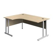 5 Star Modara TU LH Radial Desk 1600x1200x730mm Oak/White KF800308