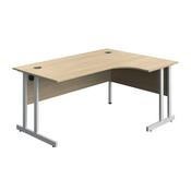 5 Star Modara TU RH Radial Desk 1600x1200x730mm Oak/White KF800309