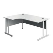 5 Star Modara TU LH Radial Desk 1600x1200x730mm White/White KF800314