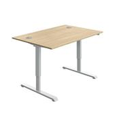 5 Star Modara SM Sit/Stand Height Adj Desk 1200x800 Oak/Wht KF800325