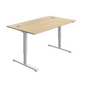 5 Star Modara SM Sit/Stand Height Adj Desk 1400x800 Oak/Wht KF800328 image