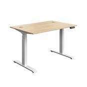 5 Star Modara DM Sit/Stand Height Adj Desk 1200x800 Oak/Wht KF800334 image