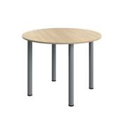 5 Star Modara Round Pole Leg Meeting Table 1000x730mm Oak KF800369
