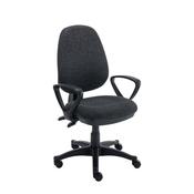 Two Lever Sheaf Operator Chair Charcoal with Fixed Arms KF800373 image