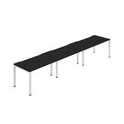 Jemini Three Person Bench Desk 1200x800 Black/White Set of 3 KF800388