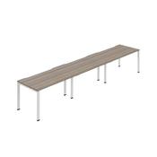 Jemini Three Person Bench Desk 1200x800 Grey Oak/Wht Set of 3 KF800392