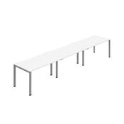 Jemini Three Person Bench Desk 1400x800mm White/Silver (Set of 3) KF800414 image